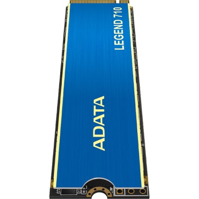 Твердотельный накопитель ADATA SSD LEGEND 710, 256GB, M.2(22x80mm), NVMe 1.4, PCIe 3.0 x4, 3D NAND, R/W 2100/1000MB/s, IOPs 90 000/130 000, TBW 65, DWPD 0.23, with Heat Sink (3 года)