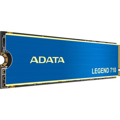 Твердотельный накопитель ADATA SSD LEGEND 710, 256GB, M.2(22x80mm), NVMe 1.4, PCIe 3.0 x4, 3D NAND, R/W 2100/1000MB/s, IOPs 90 000/130 000, TBW 65, DWPD 0.23, with Heat Sink (3 года)