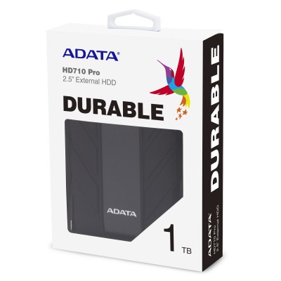 Внешний жесткий диск Portable HDD 1TB ADATA HD710 Pro (Black), IP68, USB 3.2 Gen1, 133x99x22mm, 270g /3 года/