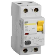 Выключатель дифференциального тока (УЗО) 2п 40А 30мА тип AC ВД1-63 IEK MDV10-2-040-030