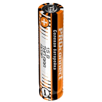 30-0020 ∙ Батарейка солевая ААA/R03, 1,5В, 4 шт, термопленка PROconnect ∙ кратно 4 шт