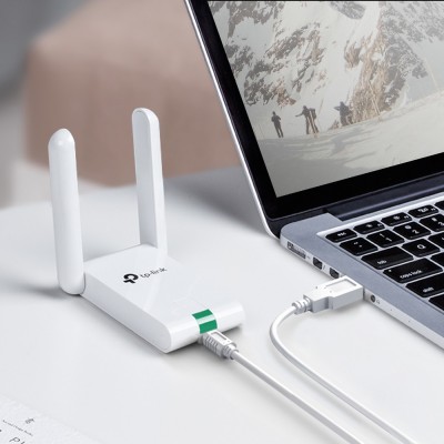 Адаптер Wi-Fi 300Mbps High Gain Wireless N USB Adapter, Atheros, 2T2R, 2.4GHz, elegant desktop housing, USB extension cable, 2 fixed antennas