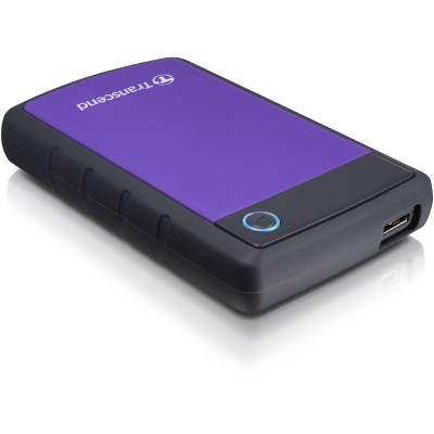 Portable HDD 4TB Transcend StoreJet 25H3 (Purple), Anti-shock protection, One-touch backup, USB 3.1 Gen1, 132x81x25mm, 298g /3 года/